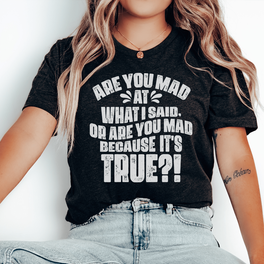T-Shirt--"Are You Mad at What I Said or Are You Mad Because It's True?"