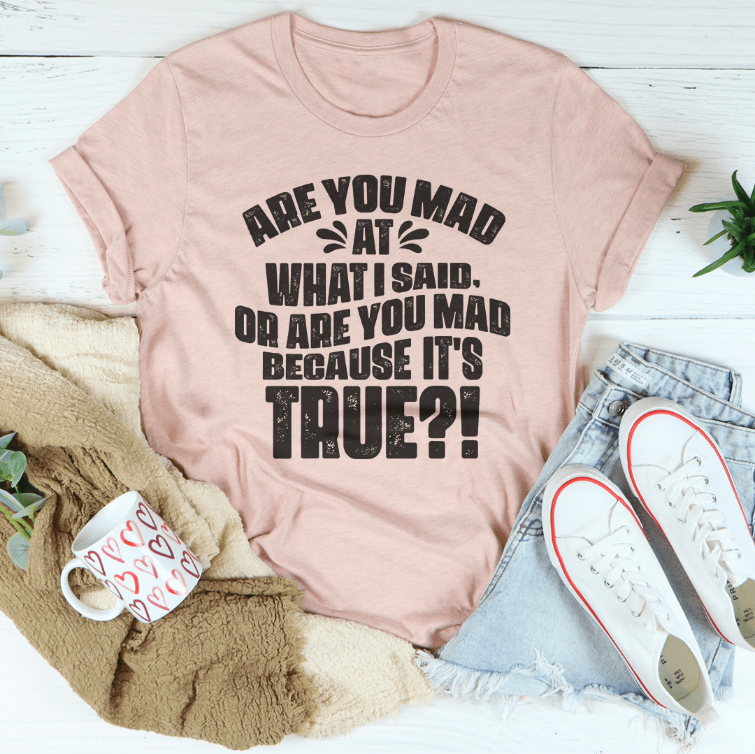 T-Shirt--"Are You Mad at What I Said or Are You Mad Because It's True?"